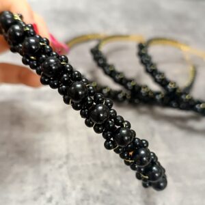 تل مو زنانه مدل مروارید مشکی کد36