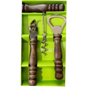 درب بطری بازکن دسته چوبی 3 عددی کد11