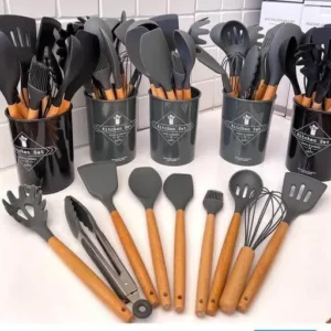 سرویس کفگیر و ملاقه 12 پارچه مدل سیلیکونی ( درجه یک )