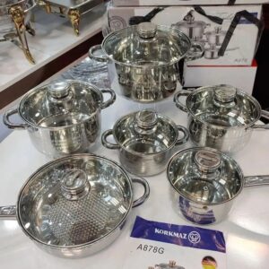 سرویس قابلمه 12 پارچه مدل کرکماز استیل ( ارسال رایگان و فوری )