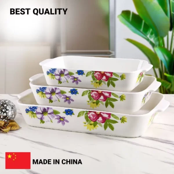 تابه چینی مستطیل 3 عددی وارداتی ( درجه یک )