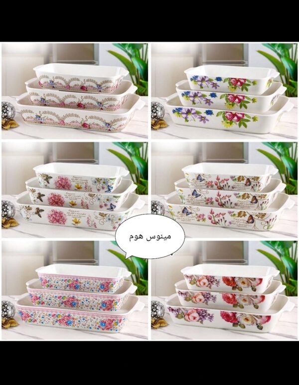 تابه چینی مستطیل 3 عددی وارداتی ( درجه یک )
