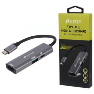 هاب Eleven CV1006 Type-C To USB3.0/HDMI/Type-C PD کد 394
