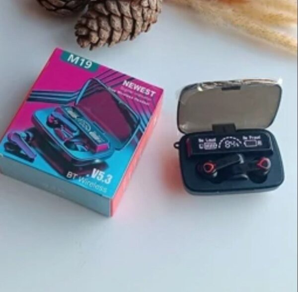 هدفون بی‌سیم بلوتوثی مدل M19  "NEWEST Digital indicator True Wireless Headset" کد 252