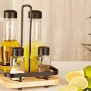 آبلیمو خوری و نمکدان چوب و فلز کد 435