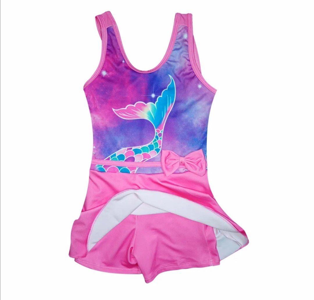 مایو دخترانه دامن دار ضد کلر سایز ۳۰ کد ۵۲۸