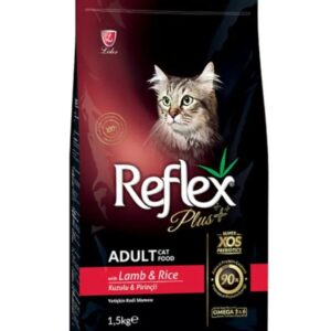 غذای خشک گربه بالغ رفلکس پلاس طعم بره و برنج وزن ۱.۵ کیلوگرم ۶۵۹