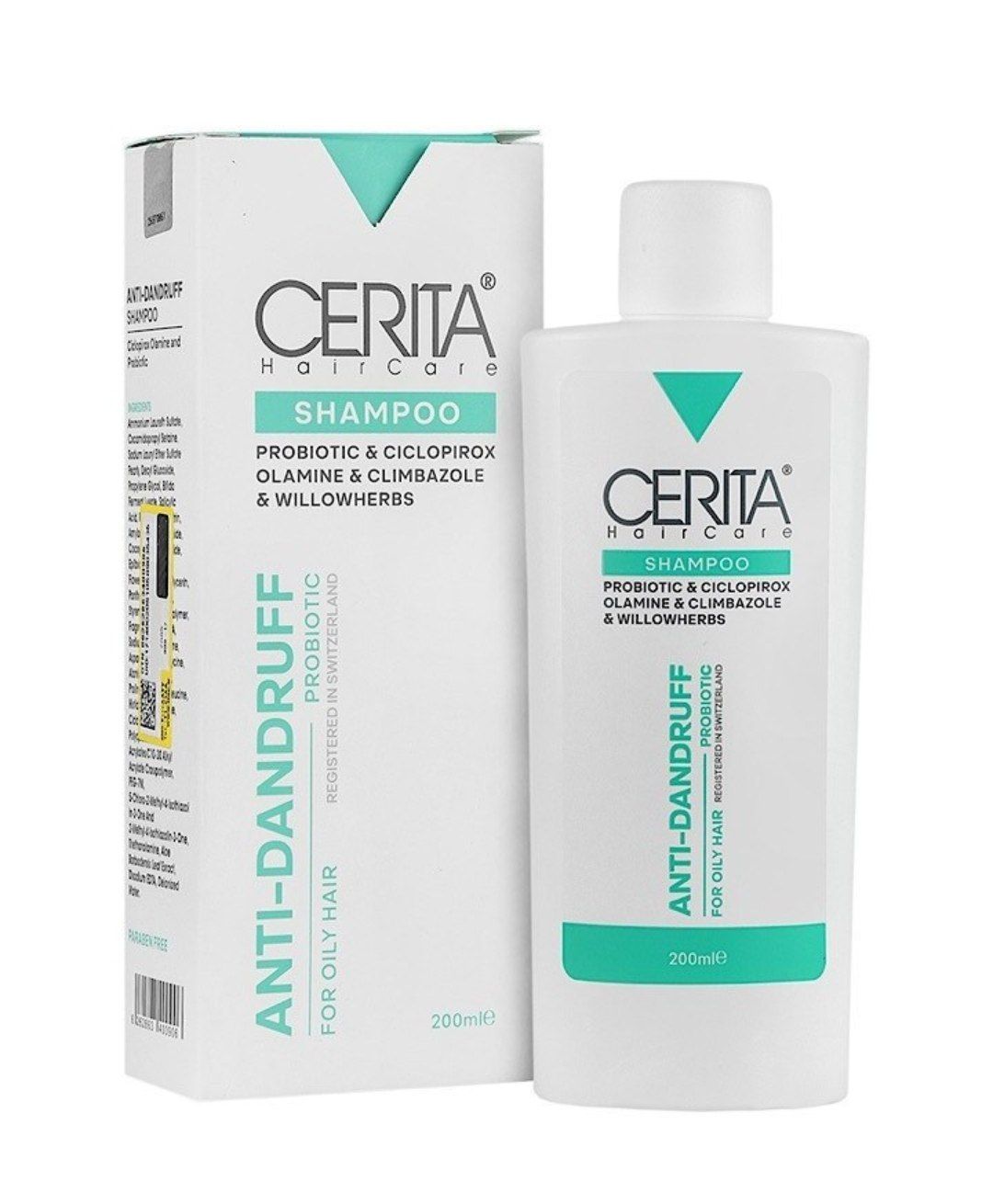 شامپو ضد شوره پروبیوتیک مناسب موهای چرب 200میل سریتا کد۷۷۷